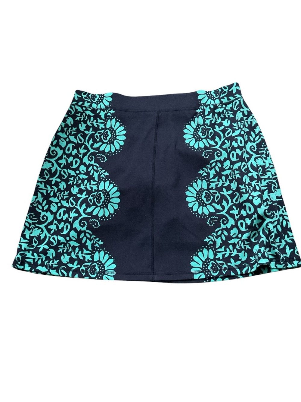 Talbots Navy Skort with Teal Floral Panels